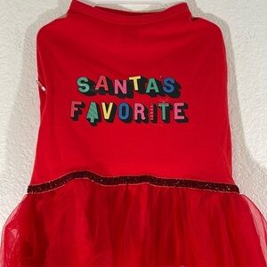 NWT MERRY & BRIGHT SANTA'S FAVORITE RED TUTU DOG PET DRESS SIZE MEDIUM XMAS